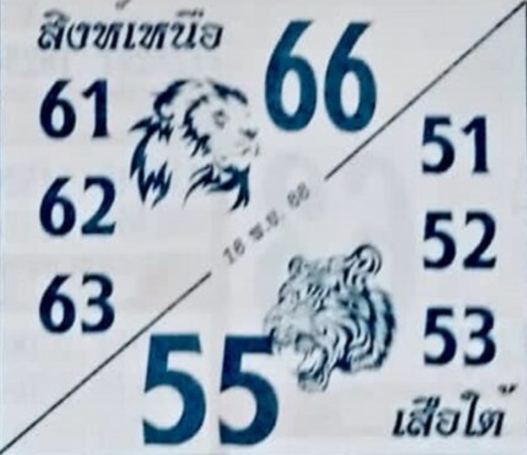 หวยสิงห์เหนือเสือใต้ 16-11-66